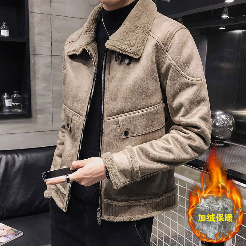 Men's Fashion Jacket with Faux Fur Collar nihaodropshipping