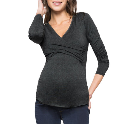 Women's Deep V-Neck Maternity Top Suitable for Nursing nihaodropshipping