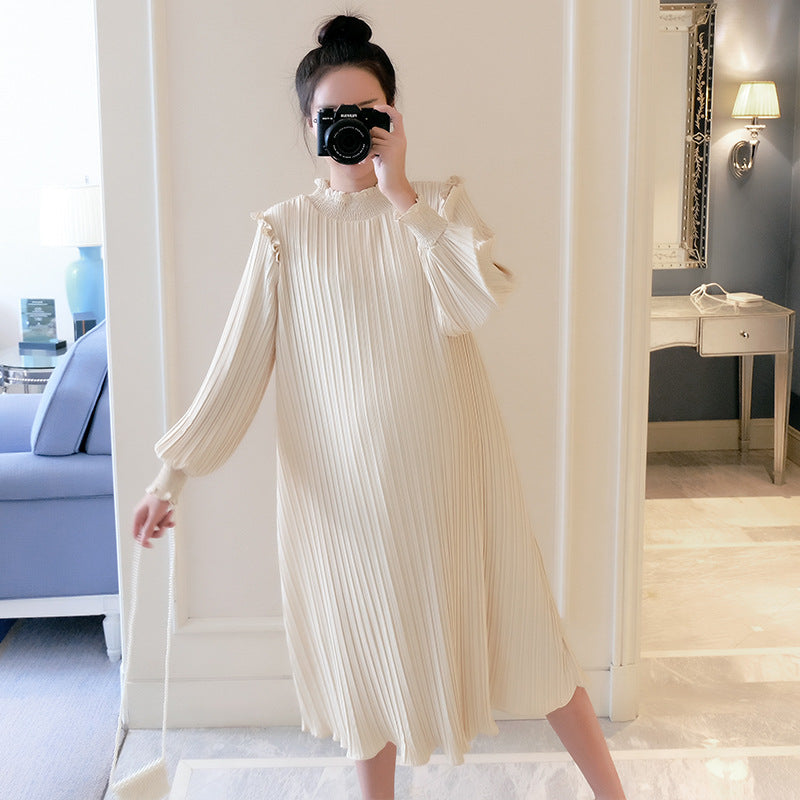 Women's Pleated Chiffon Maternity Dress nihaodropshipping