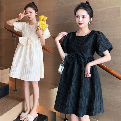 Puff Short Sleeve Maternity Dress nihaodropshipping