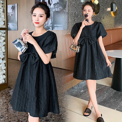 Puff Short Sleeve Maternity Dress nihaodropshipping