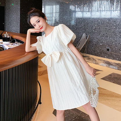 Puff Short Sleeve Maternity Dress nihaodropshipping