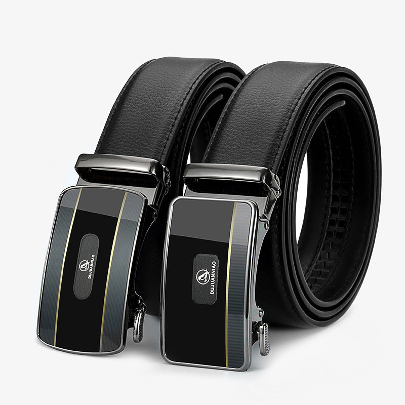 Men's Two Layet Automatic Buckle PU Leather Belt nihaodropshipping