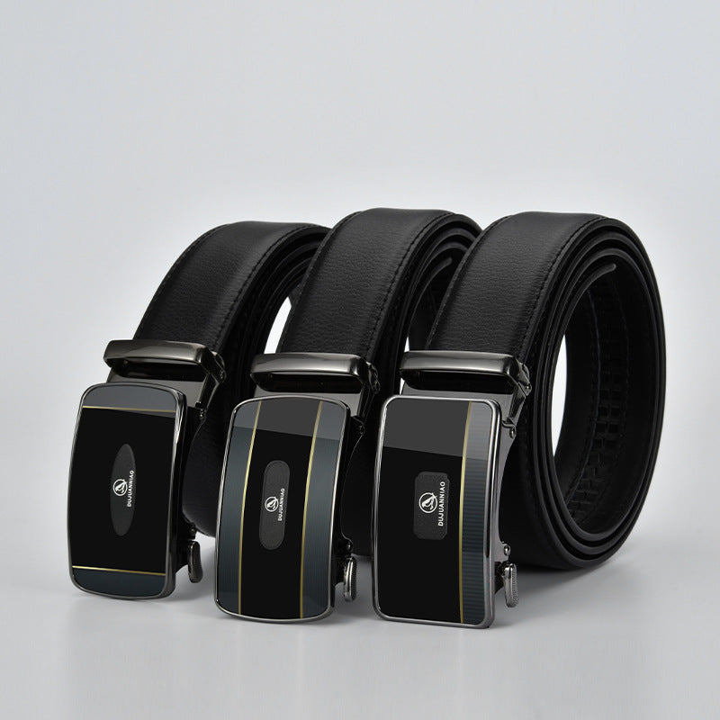 Men's Two Layet Automatic Buckle PU Leather Belt nihaodropshipping