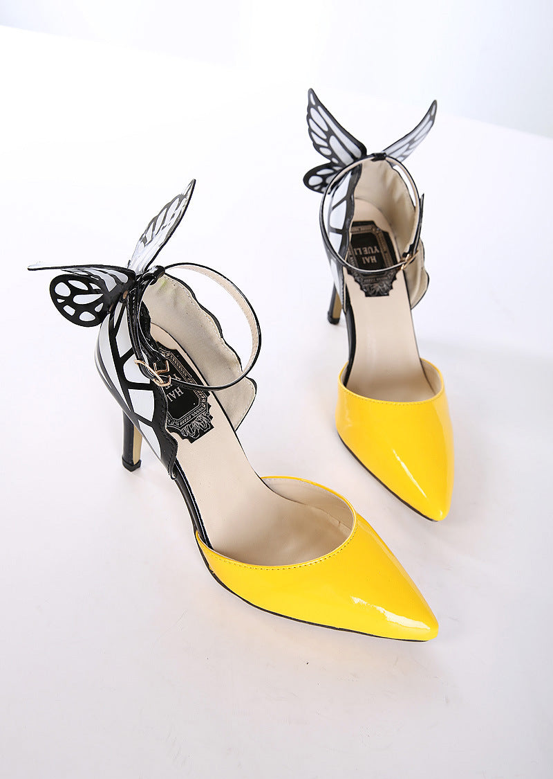 Pointed Toe Butterfly Heel Stilettos nihaodropshipping