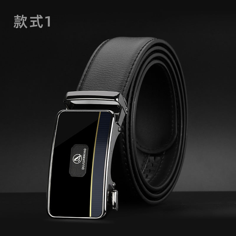 Men's Two Layet Automatic Buckle PU Leather Belt nihaodropshipping