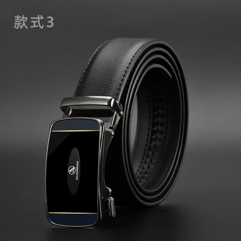 Men's Two Layet Automatic Buckle PU Leather Belt nihaodropshipping