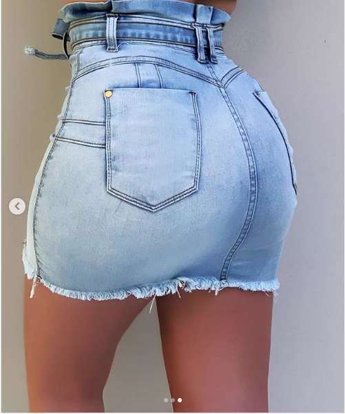 Women's High Waist Elastic Denim Skirt nihaodropshipping