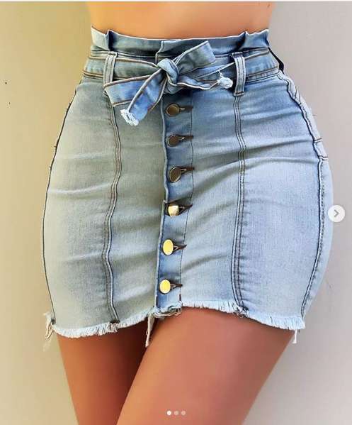 Women's High Waist Elastic Denim Skirt nihaodropshipping