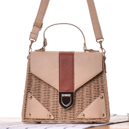 Women's PU Leather Woven Handbag nihaodropshipping