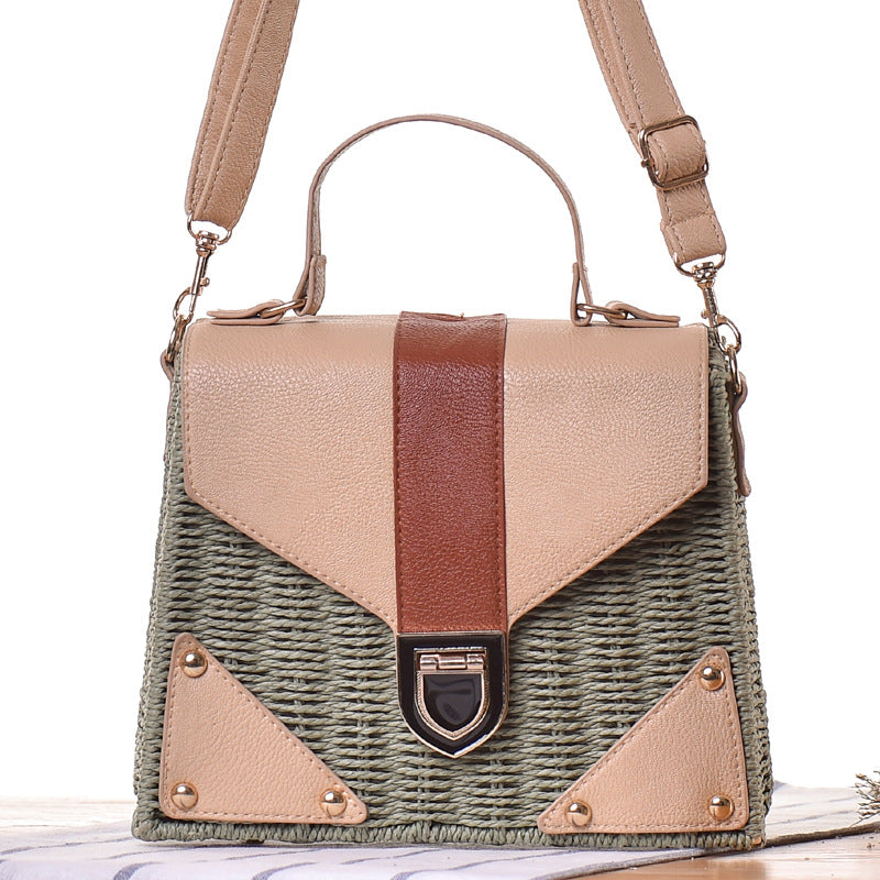 Women's PU Leather Woven Handbag nihaodropshipping