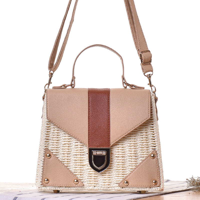 Women's PU Leather Woven Handbag nihaodropshipping