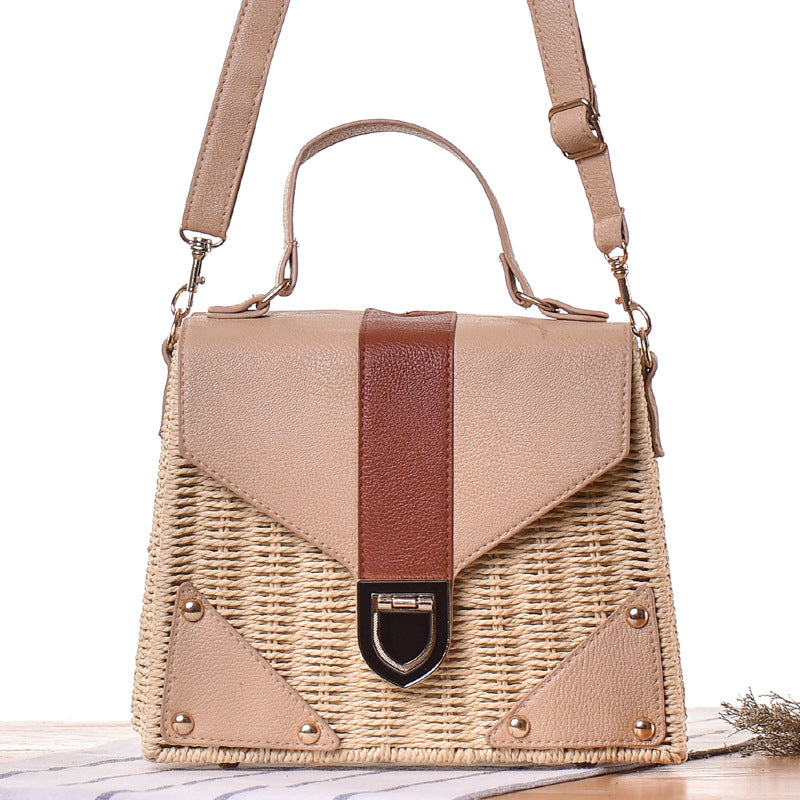 Women's PU Leather Woven Handbag nihaodropshipping