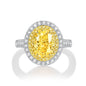 Yellow Oval-Shaped 925 Sterling Silver Adjustable Rings