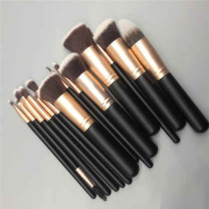 14pcs makeup brushes set for foundation powder blusher lip eyebrow eyeshadow eyeliner brush cosmetic tool - DunbiBeauty, LLC