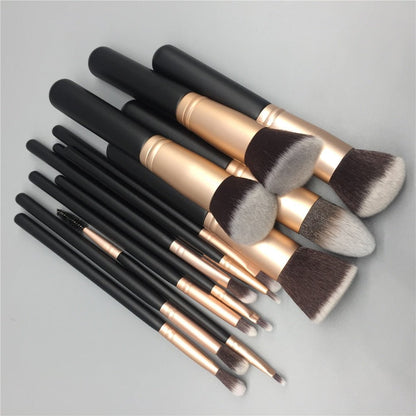 14pcs makeup brushes set for foundation powder blusher lip eyebrow eyeshadow eyeliner brush cosmetic tool - DunbiBeauty, LLC