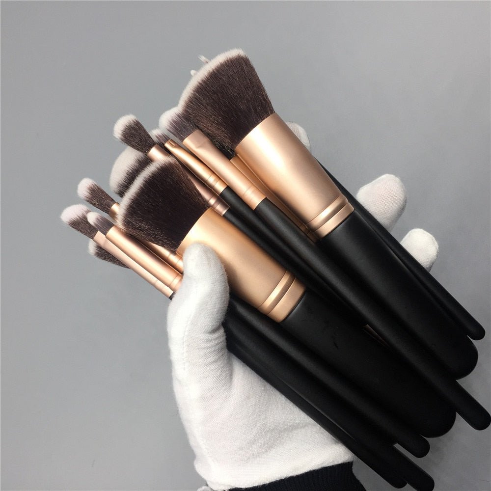 14pcs makeup brushes set for foundation powder blusher lip eyebrow eyeshadow eyeliner brush cosmetic tool - DunbiBeauty, LLC