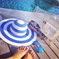 Women's Striped Floppy Wide Brimmed Sun Hat nihaodropshipping