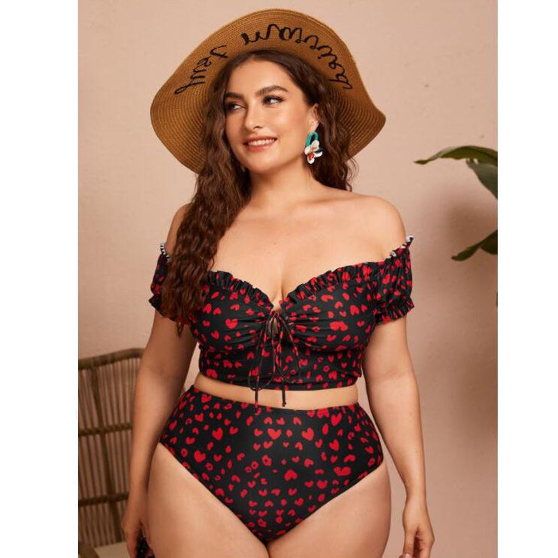 Plus Size Polka Dots Swimsuit nihaodropshipping