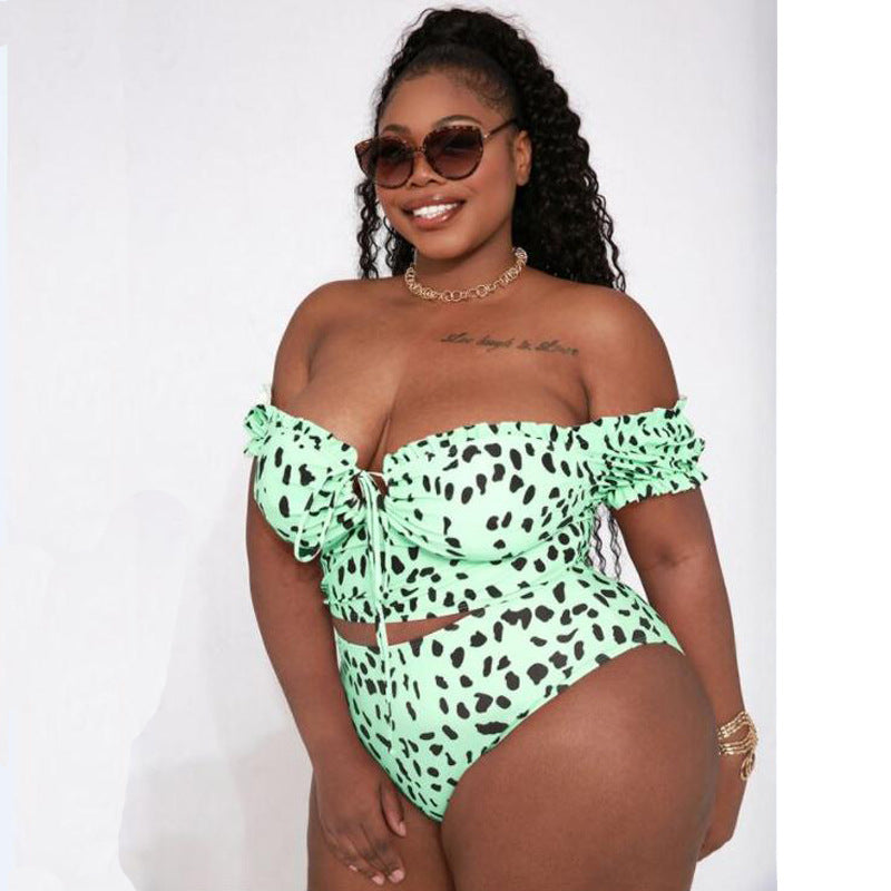 Plus Size Polka Dots Swimsuit nihaodropshipping