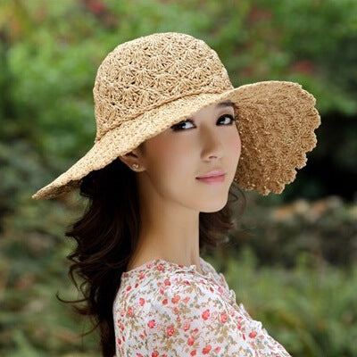 Women's Woven Wide Brimmed Straw Hat nihaodropshipping