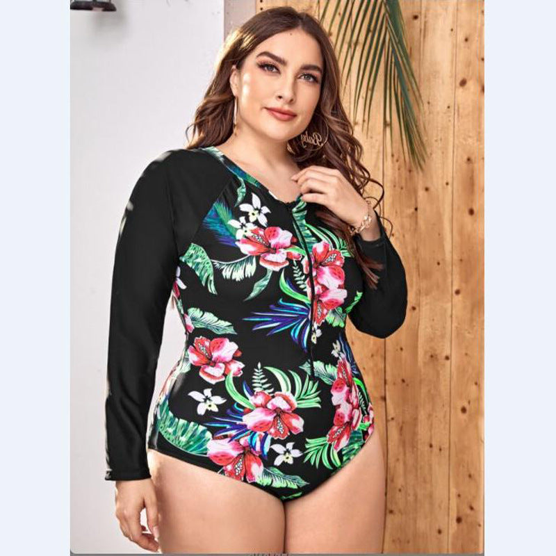 Women's Plus Size Rash Guard Swimsuit nihaodropshipping