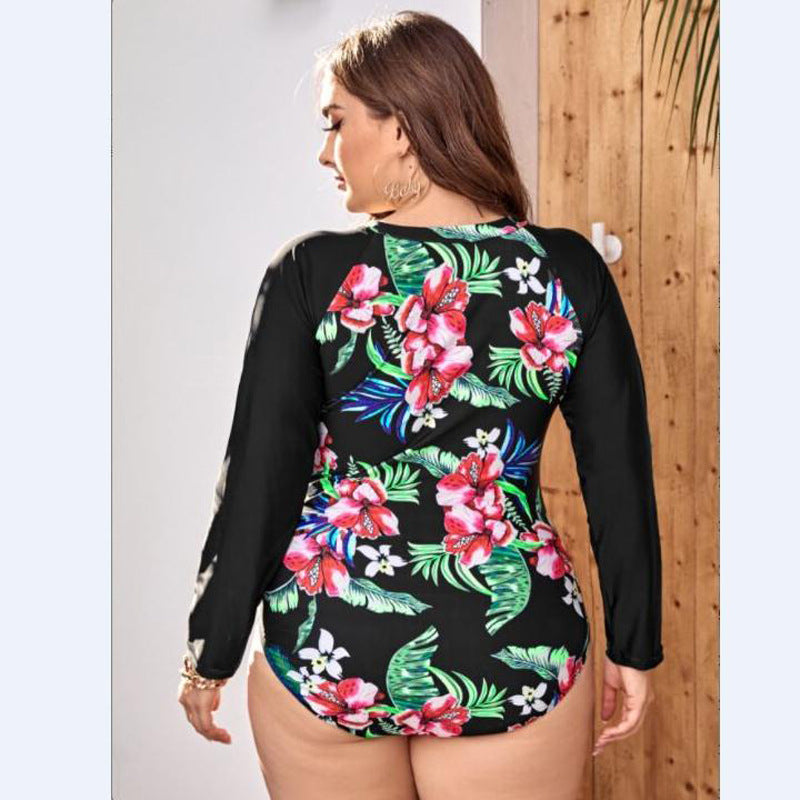 Women's Plus Size Rash Guard Swimsuit nihaodropshipping