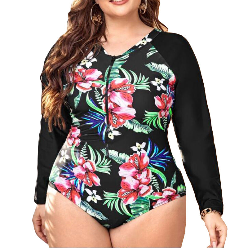 Women's Plus Size Rash Guard Swimsuit nihaodropshipping