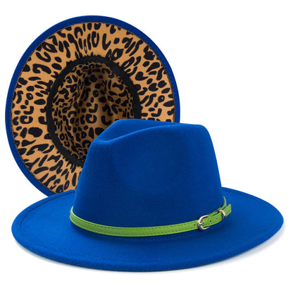 Women's Fedora Hat with Leopard Print Inside nihaodropshipping