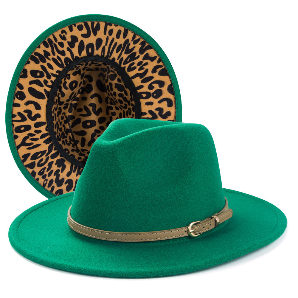 Women's Fedora Hat with Leopard Print Inside nihaodropshipping