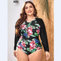 Women's Plus Size Rash Guard Swimsuit nihaodropshipping