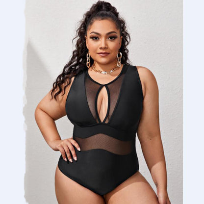 Plus Size Mesh Swimsuit nihaodropshipping