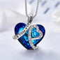 Women's Heart Shaped Crystal Necklace with Butterfly Pendant nihaodropshipping