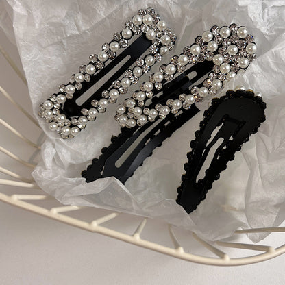 Women's Pearl and Rhinestone Geometric Hair Clip nihaodropshipping