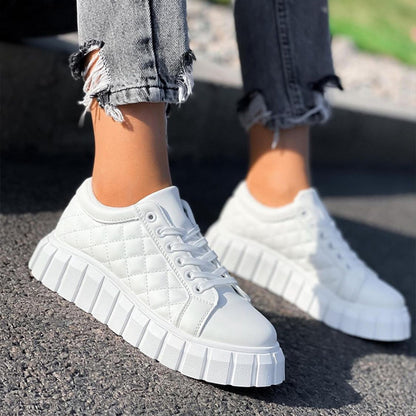 Women's Lace Up Flat Sneakers nihaodropshipping