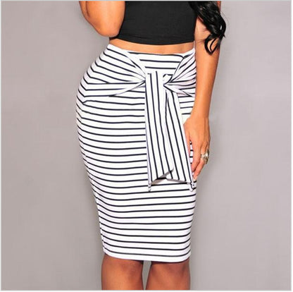 Women's high Waist Striped Skirt nihaodropshipping