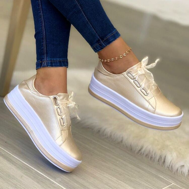 Women's Platform Round Toe Sneakers nihaodropshipping