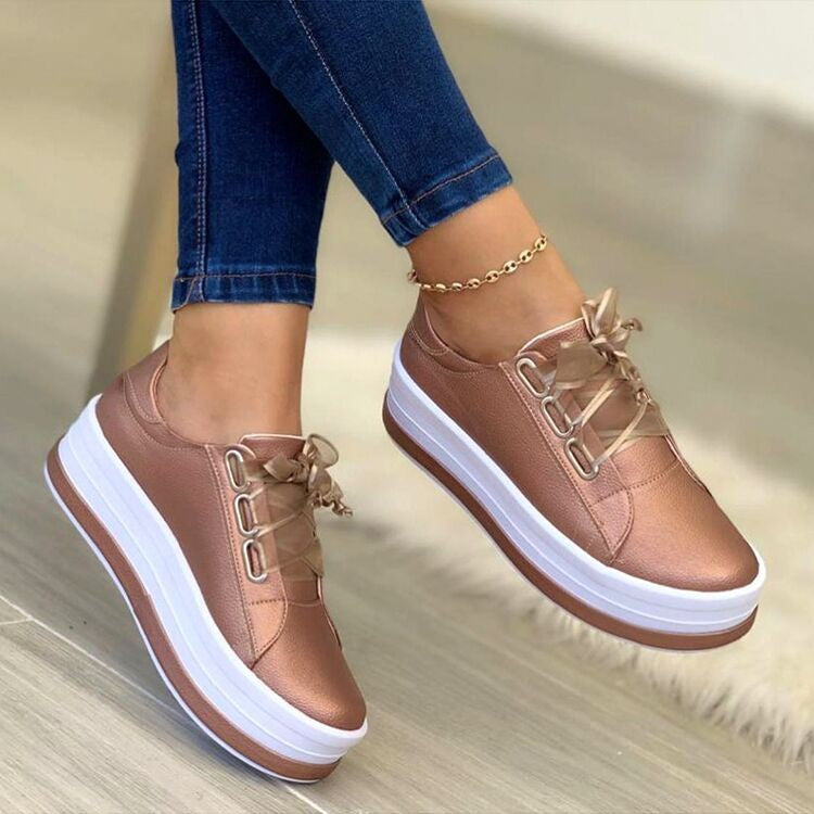 Women's Platform Round Toe Sneakers nihaodropshipping