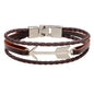 Men's Retro Style Alloy Arrow Leather Braided Bracelet nihaodropshipping