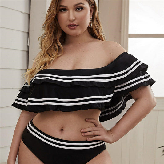 Plus Size Double Layer High Waist Bikini nihaodropshipping