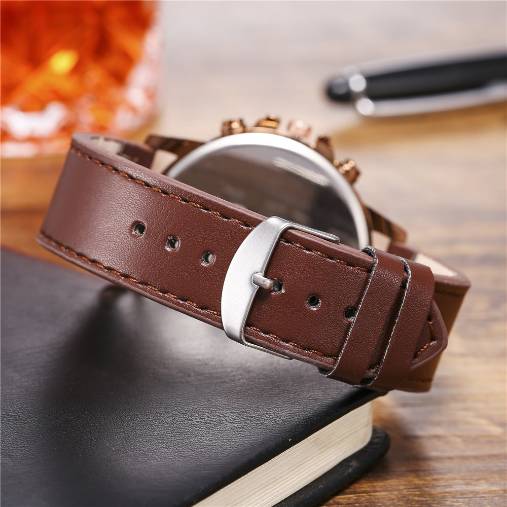 Men's Large Dial Belt Watch nihaodropshipping