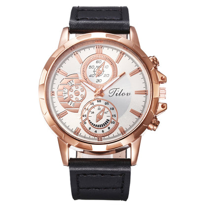 Men's Large Dial Belt Watch nihaodropshipping