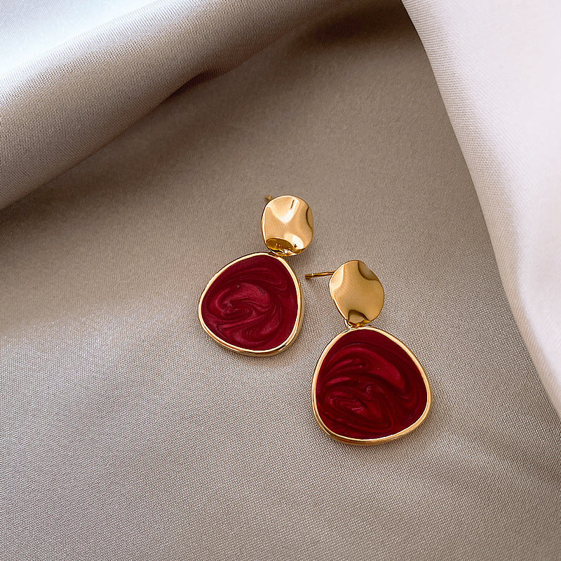 Wine Red Drop Earrings nihaodropshipping