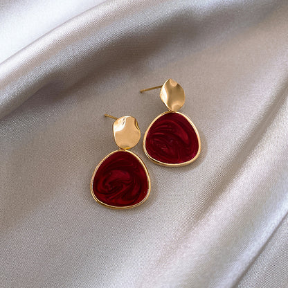 Wine Red Drop Earrings nihaodropshipping