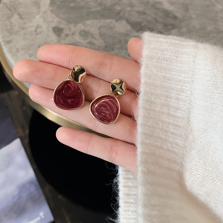 Wine Red Drop Earrings nihaodropshipping