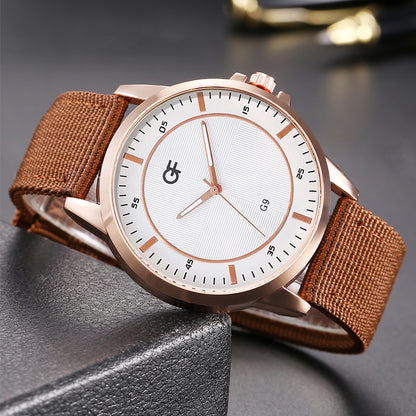 Men's Quartz Watch and PU Leather Bracelet Set nihaodropshipping