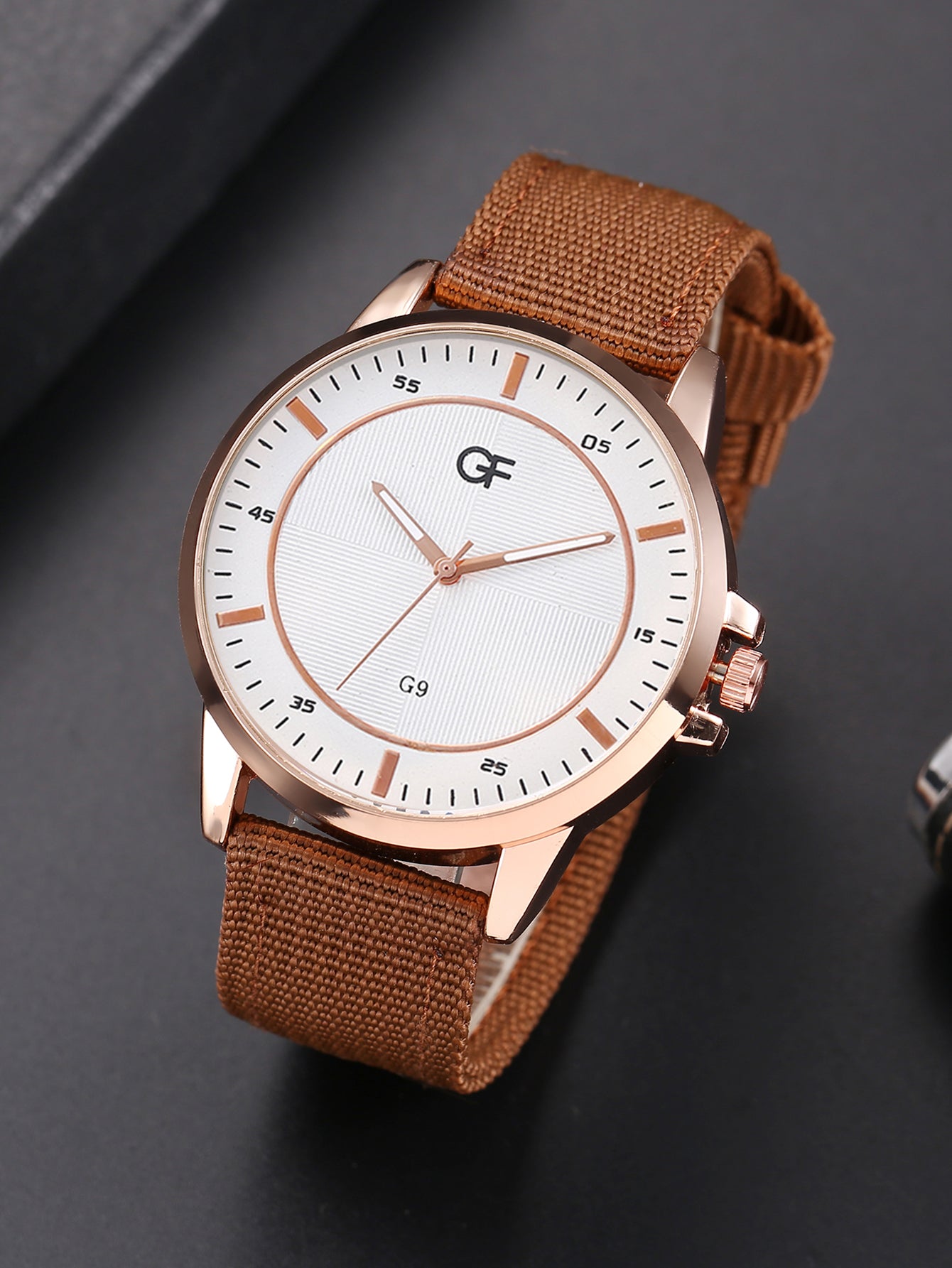 Men's Quartz Watch and PU Leather Bracelet Set nihaodropshipping