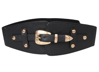 Metal Engraved Pin Buckle Elastic Waist Belt nihaodropshipping