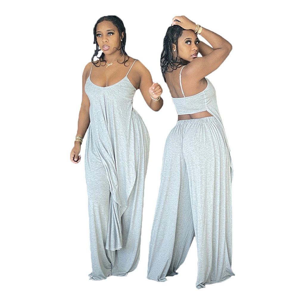 Plus Size 2 Piece Loose Camisole and Pants Set nihaodropshipping