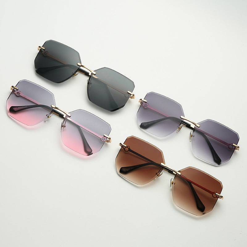 Rimless Polygonal Sunglasses nihaodropshipping